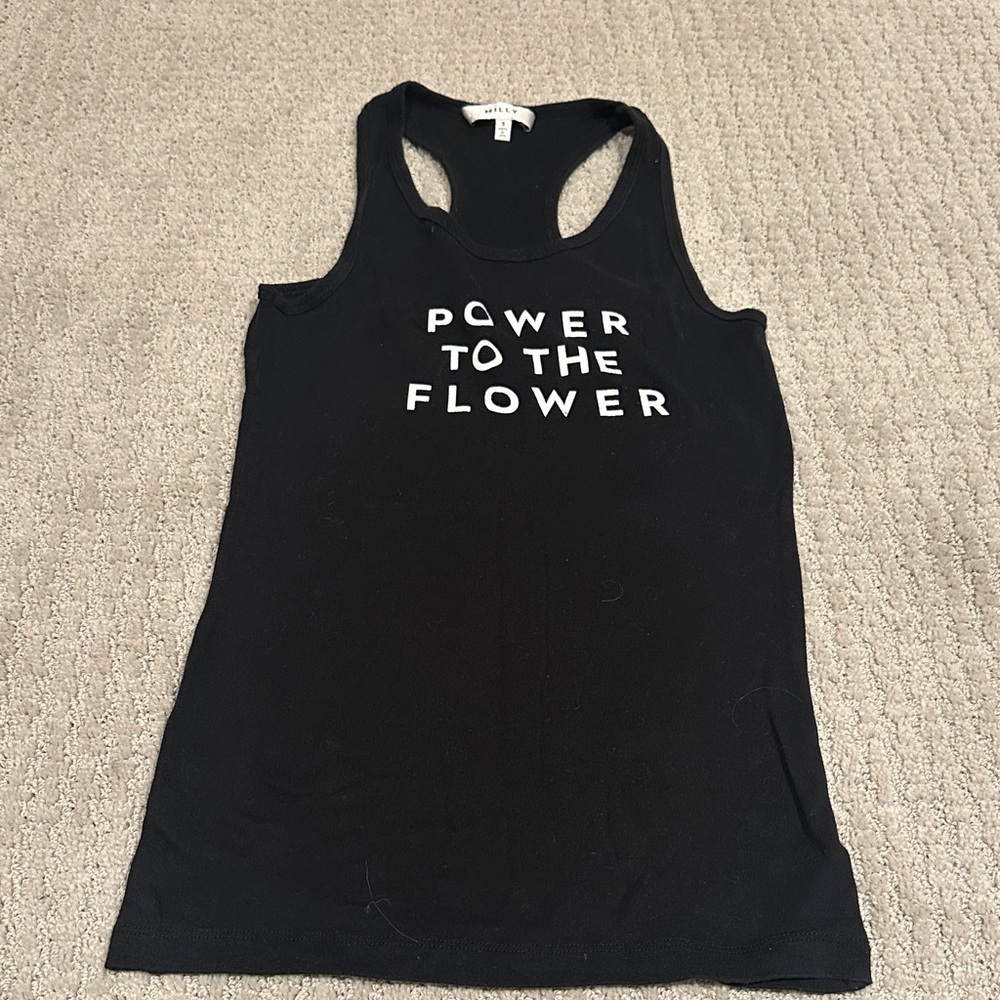 Milly Black Graphic Tank Top